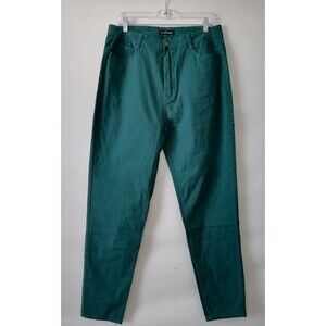 NWT Emperial Premium Womens Teal Green High Rise Flat Front Pants Size 3XL